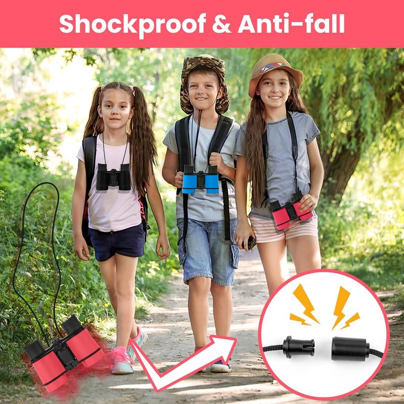 DR ANISON Binoculars for Kids Toy Binoculars Set for Age 3-12 Years Old Boys Girls Outside Play, Bird Watching, Camping, Educational Learning, Birthday Presents - Image 3
